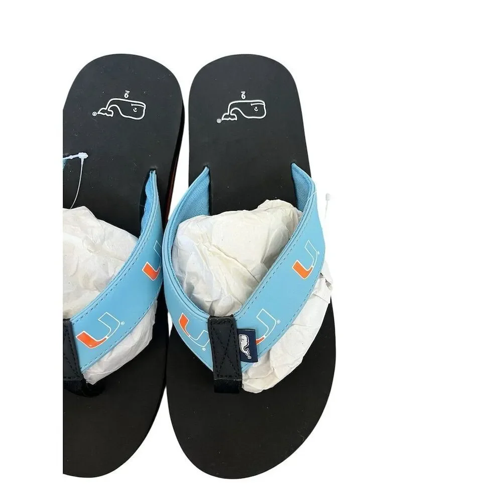 NEW VINEYARD VINES UNIVERSITY OF MIAMI‎ LOGO SANDALS MENS SIZE 9